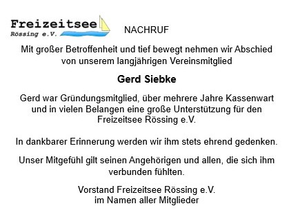 Traueranzeige Gerd Siebke